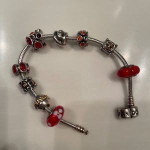 Pandora Sterling Silver bracelet with charms